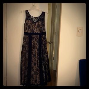 Elegant navy and pink dress